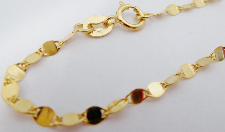 Klenoty Budín Dámský zlatý řetízek ze žlutého zlata (zrcátka) 45cm - 585/1,32gr HK6136