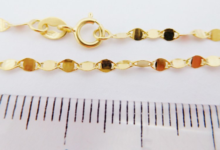 Klenoty Budín Dámský zlatý řetízek ze žlutého zlata (zrcátka) 45cm - 585/1,32gr HK6136