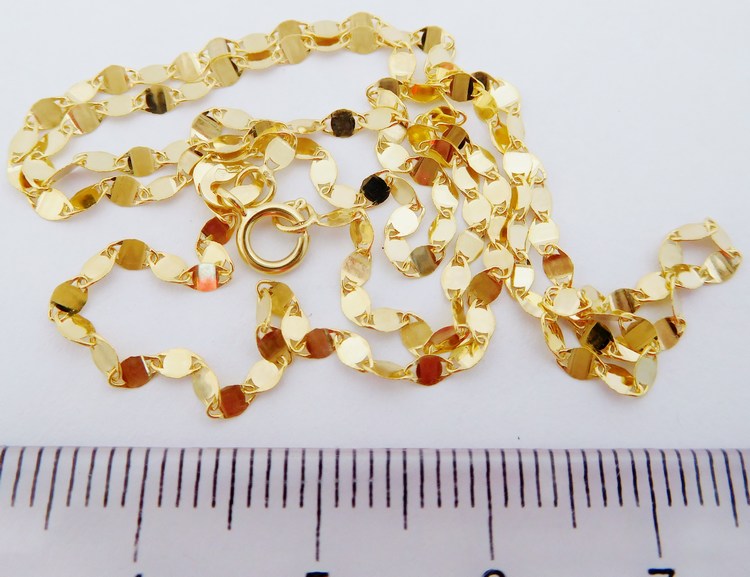 Klenoty Budín Dámský zlatý řetízek ze žlutého zlata (zrcátka) 45cm - 585/1,32gr HK6136