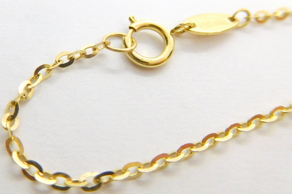 Klenoty Budín Pevný dámský přívěskový zlatý řetízek ANKER 585/1,76gr 45cm HK6141