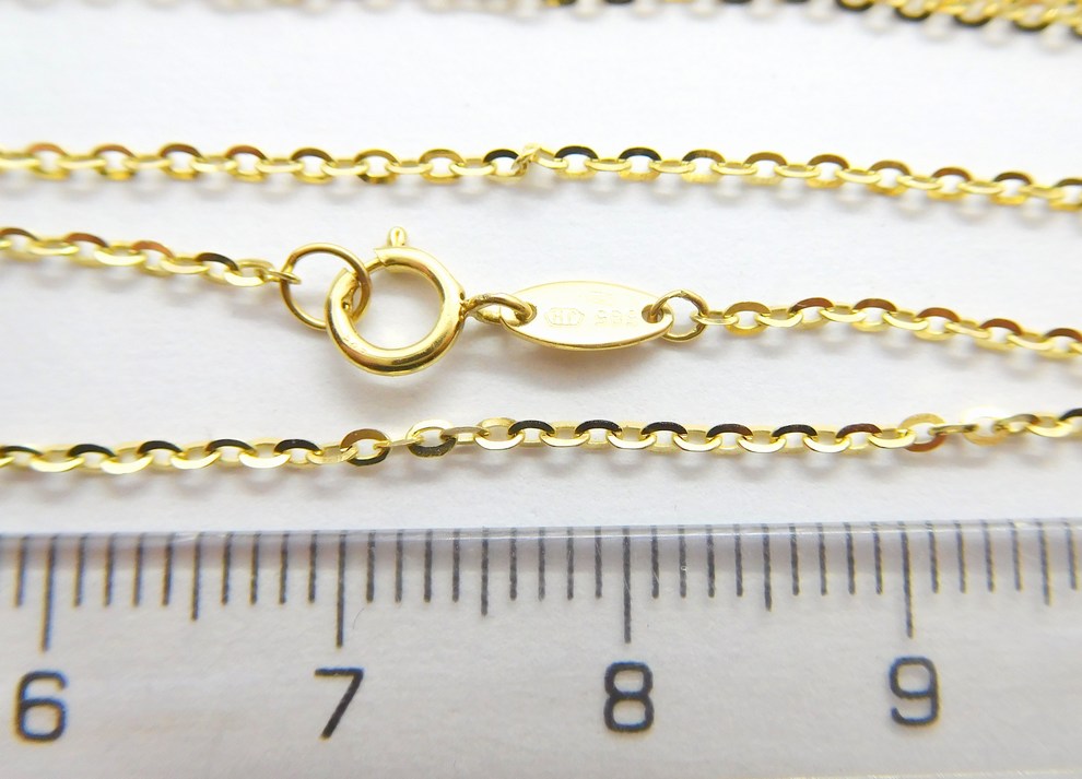 Klenoty Budín Pevný dámský přívěskový zlatý řetízek ANKER 585/1,76gr 45cm HK6141