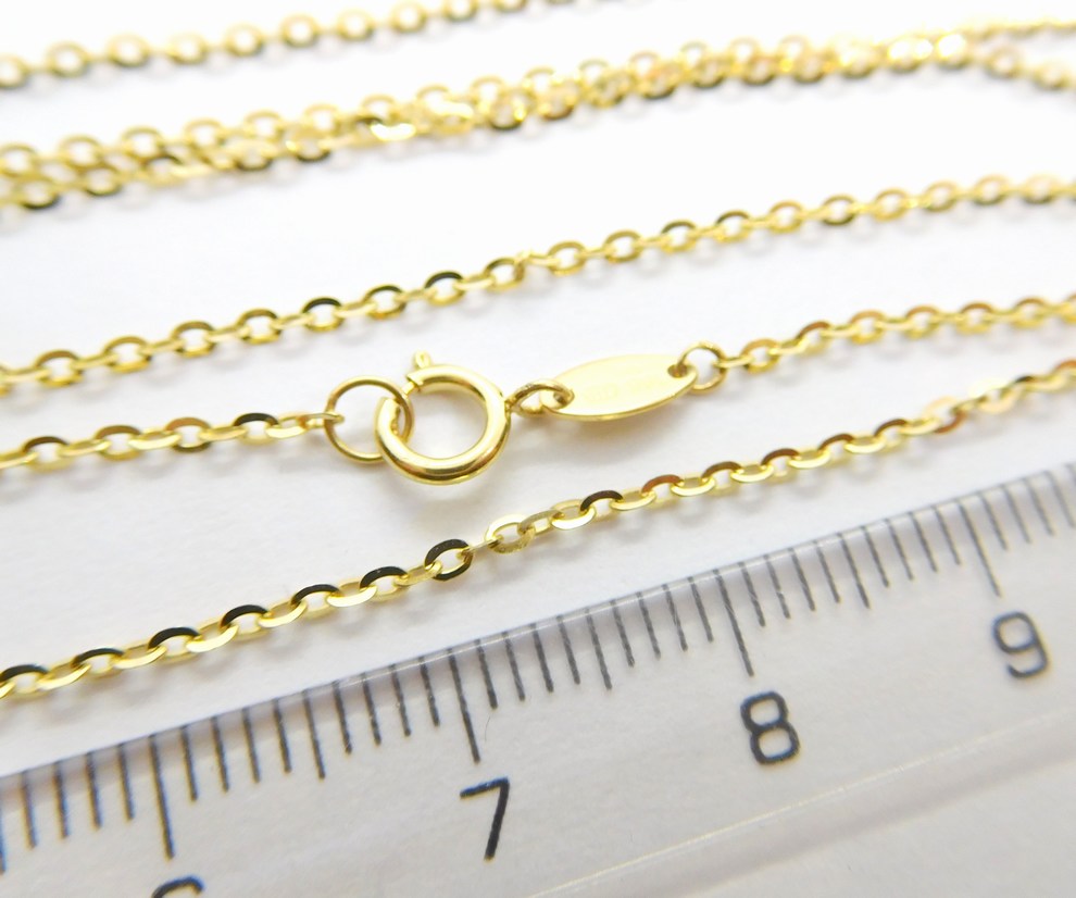 Klenoty Budín Pevný dámský přívěskový zlatý řetízek ANKER 585/1,76gr 45cm HK6141