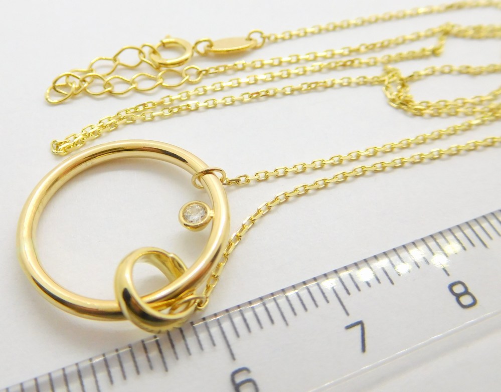 Klenoty Budín Zlatá souprava ze žlutého zlata s kruhem a zirkonem 585/2,24gr 42+3cm H4034