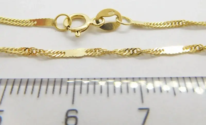 Klenoty Budín Pevný přívěskový zlatý řetízek TWIST S DESTIČKOU 585/2,05gr 50cm HK6150