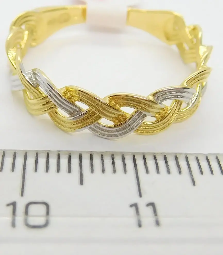 Klenoty Budín Mohutný dámský prsten z bílého a žlutého zlata 585/2,39gr vel. 59 HK1150