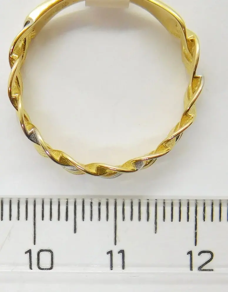 Klenoty Budín Mohutný dámský prsten z bílého a žlutého zlata 585/2,39gr vel. 59 HK1150