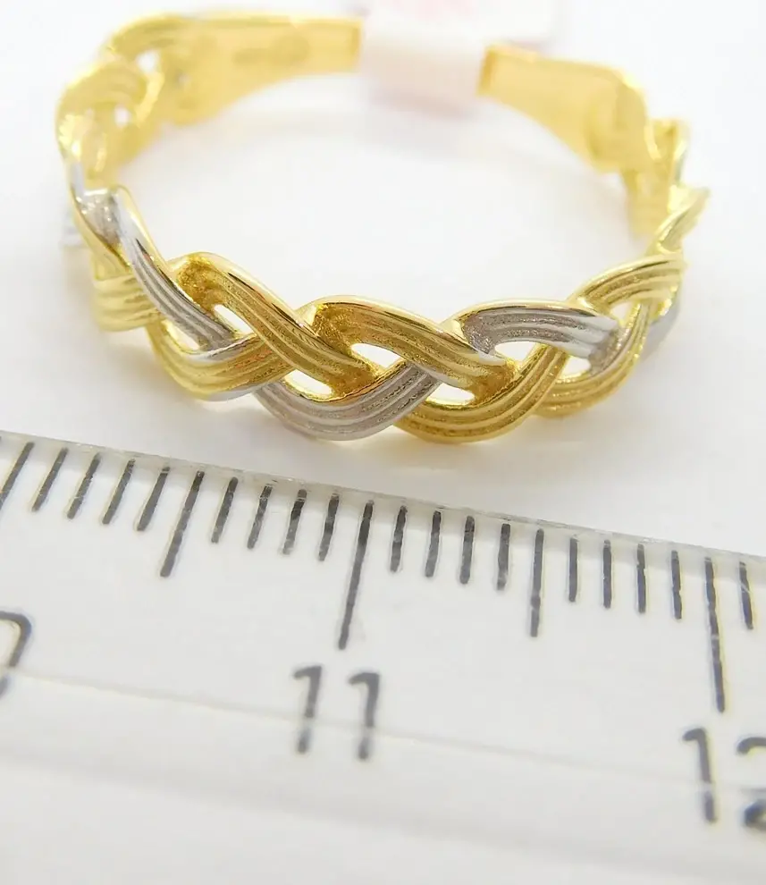 Klenoty Budín Mohutný dámský prsten z bílého a žlutého zlata 585/2,39gr vel. 59 HK1150