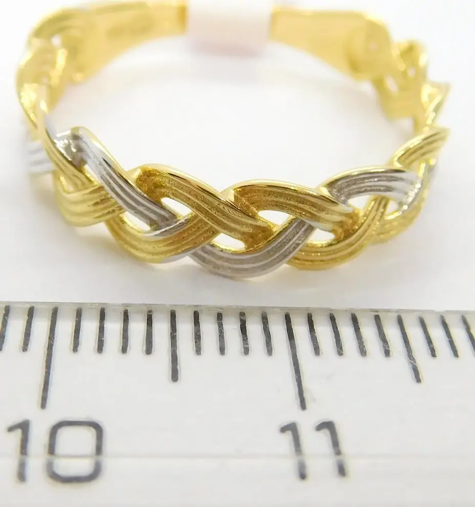 Klenoty Budín Mohutný dámský prsten z bílého a žlutého zlata 585/2,39gr vel. 59 HK1150