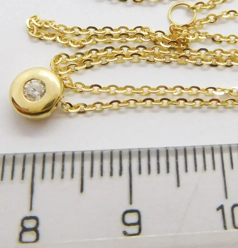 Klenoty Budín Dámský zlatý náhrdelník ze žlutého zlata se zirkonem 585/1,97gr 45cm HK4045