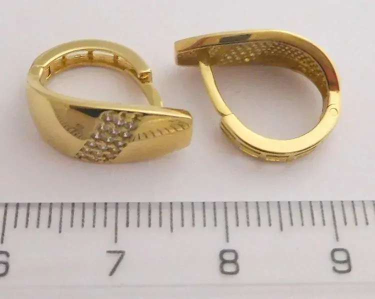 Klenoty Budín Mohutné celozlaté náušnice se zirkony - kruhy 585/2,77gr HK2232