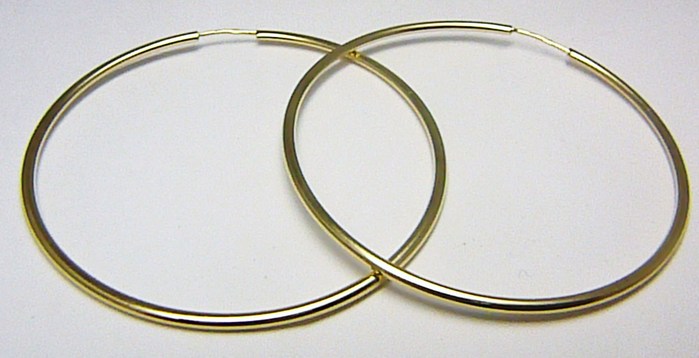 Klenoty Budín Dámské obrovské velké zlaté kruhy 50mm/5cm 585/1,62gr HK2399