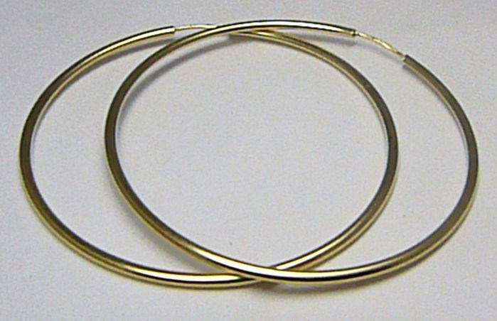 Klenoty Budín Dámské obrovské velké zlaté kruhy 50mm/5cm 585/1,62gr HK2399