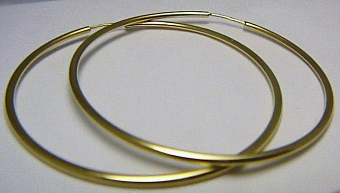 Klenoty Budín Dámské obrovské velké zlaté kruhy 50mm/5cm 585/1,62gr HK2399