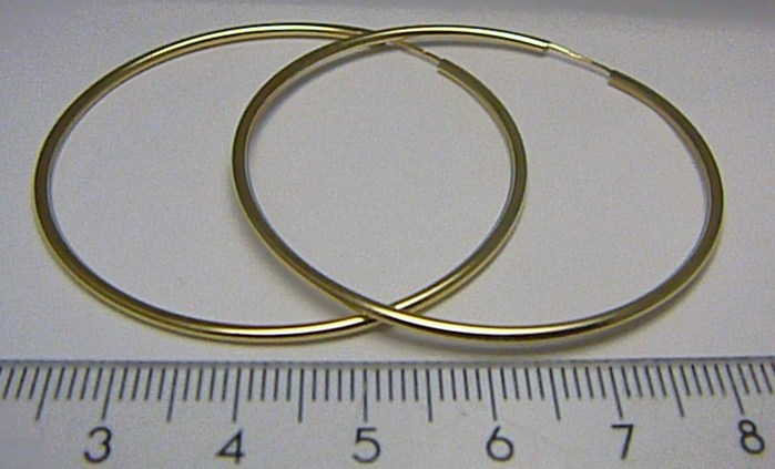 Klenoty Budín Dámské obrovské velké zlaté kruhy 50mm/5cm 585/1,62gr HK2399