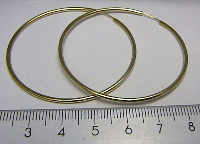 Klenoty Budín Dámské obrovské velké zlaté kruhy 50mm/5cm 585/1,62gr HK2399