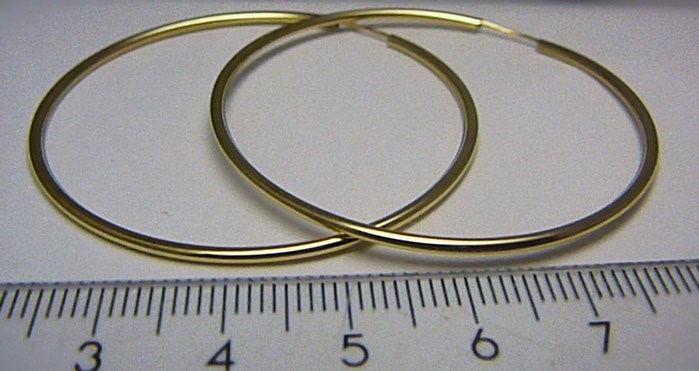 Klenoty Budín Dámské obrovské velké zlaté kruhy 50mm/5cm 585/1,62gr HK2399