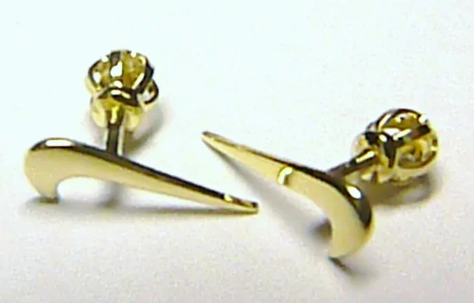 Klenoty Budín Zlaté pecičky - zlaté pecky náušnice ve tvaru NIKE na šroubek 585/0,53gr 231041013