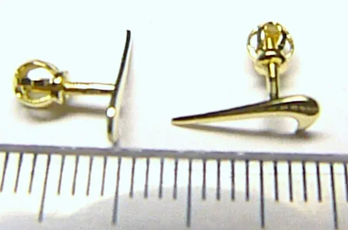 Klenoty Budín Zlaté pecičky - zlaté pecky náušnice ve tvaru NIKE na šroubek 585/0,53gr 231041013