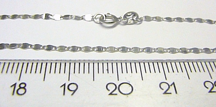 Klenoty Budín Dámský pevný zlatý náramek z bílého zlata 585/0,58gr 18cm H172