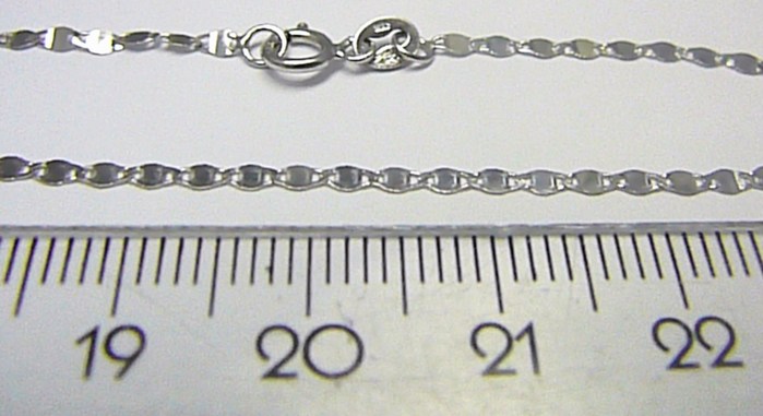 Klenoty Budín Dámský pevný zlatý náramek z bílého zlata 585/0,58gr 18cm H172