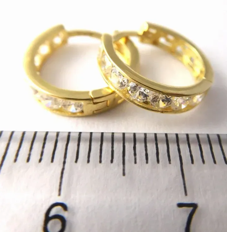 Klenoty Budín Zlaté kroužky se zirkony 12ks průměr 12mm 585/1,39gr H846