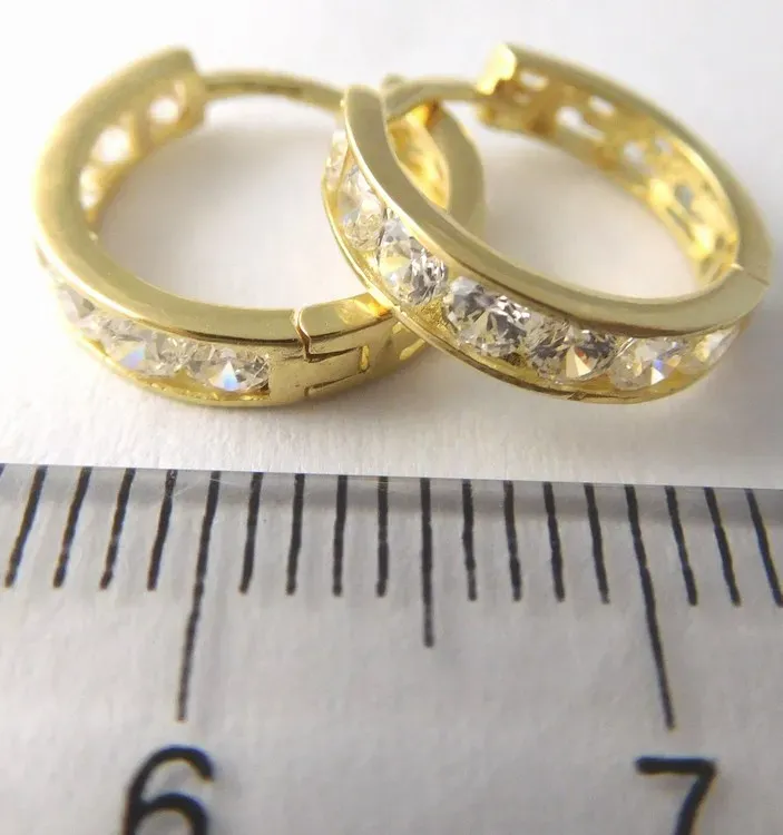 Klenoty Budín Zlaté kroužky se zirkony 12ks průměr 12mm 585/1,39gr H846