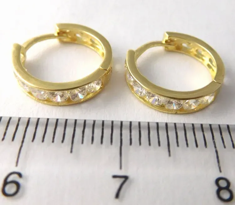 Klenoty Budín Zlaté kroužky se zirkony 12ks průměr 12mm 585/1,39gr H846