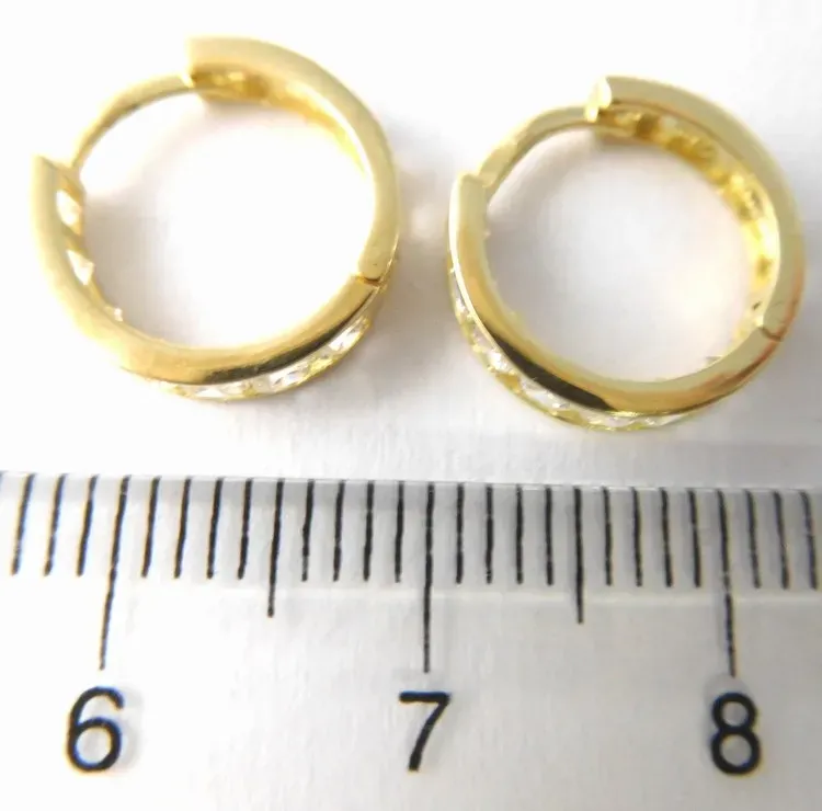 Klenoty Budín Zlaté kroužky se zirkony 12ks průměr 12mm 585/1,39gr H846