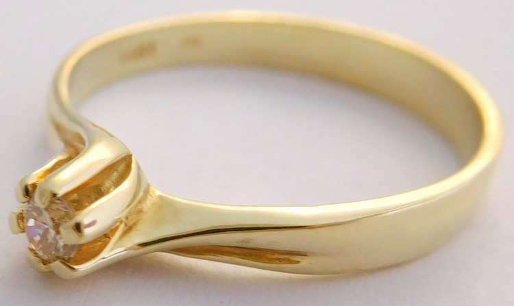 Klenoty Budín Zásnubní zlatý diamantový prsten s diamantem vel. 57 585/2,11gr 17-01 213 T275