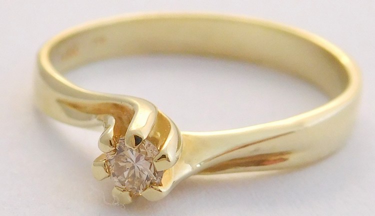 Klenoty Budín Zásnubní zlatý diamantový prsten s diamantem vel. 57 585/2,11gr 17-01 213 T275