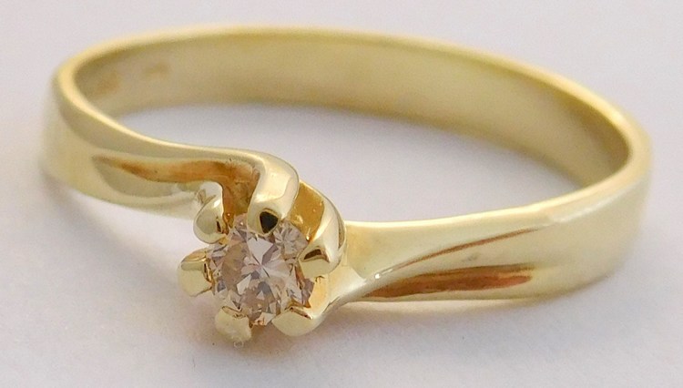 Klenoty Budín Zásnubní zlatý diamantový prsten s diamantem vel. 55 585/2,39gr 17-01 210 T274