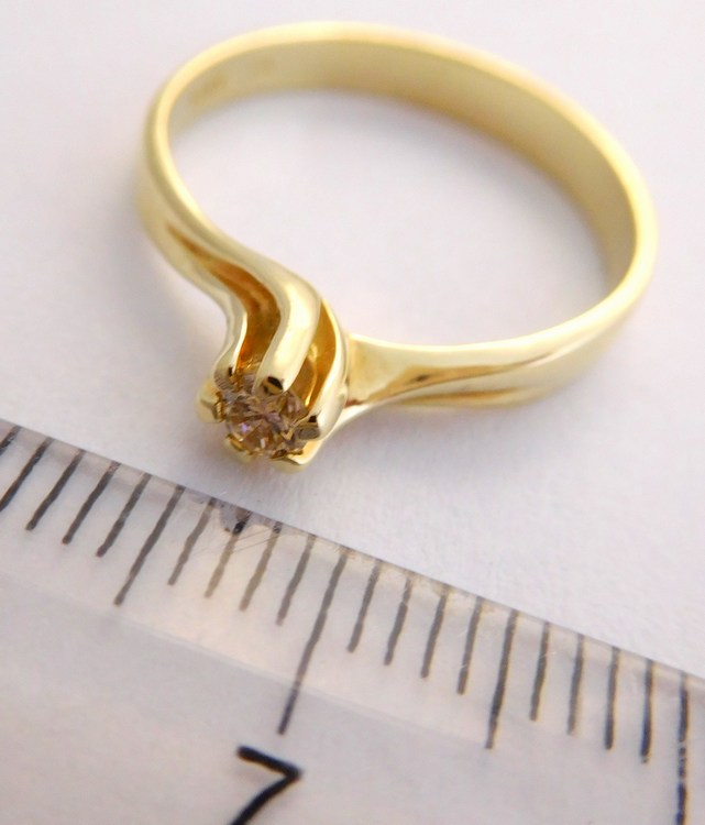 Klenoty Budín Zásnubní zlatý diamantový prsten s diamantem vel. 59 585/2,24gr 17-01 206 T281