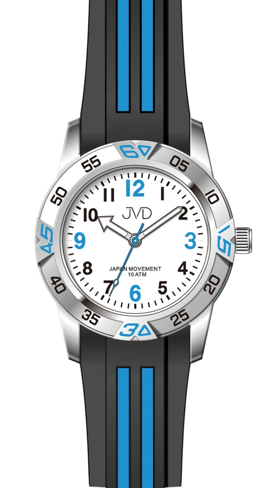 JVD Sportovní odolné dětské chlapecké vodotěsné hodinky JVD J7187.8 - 10ATM