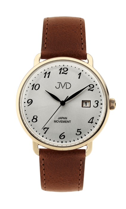 Pánské klasické módní hodinky JVD JC003.2 s řemínkem z pravé kůže