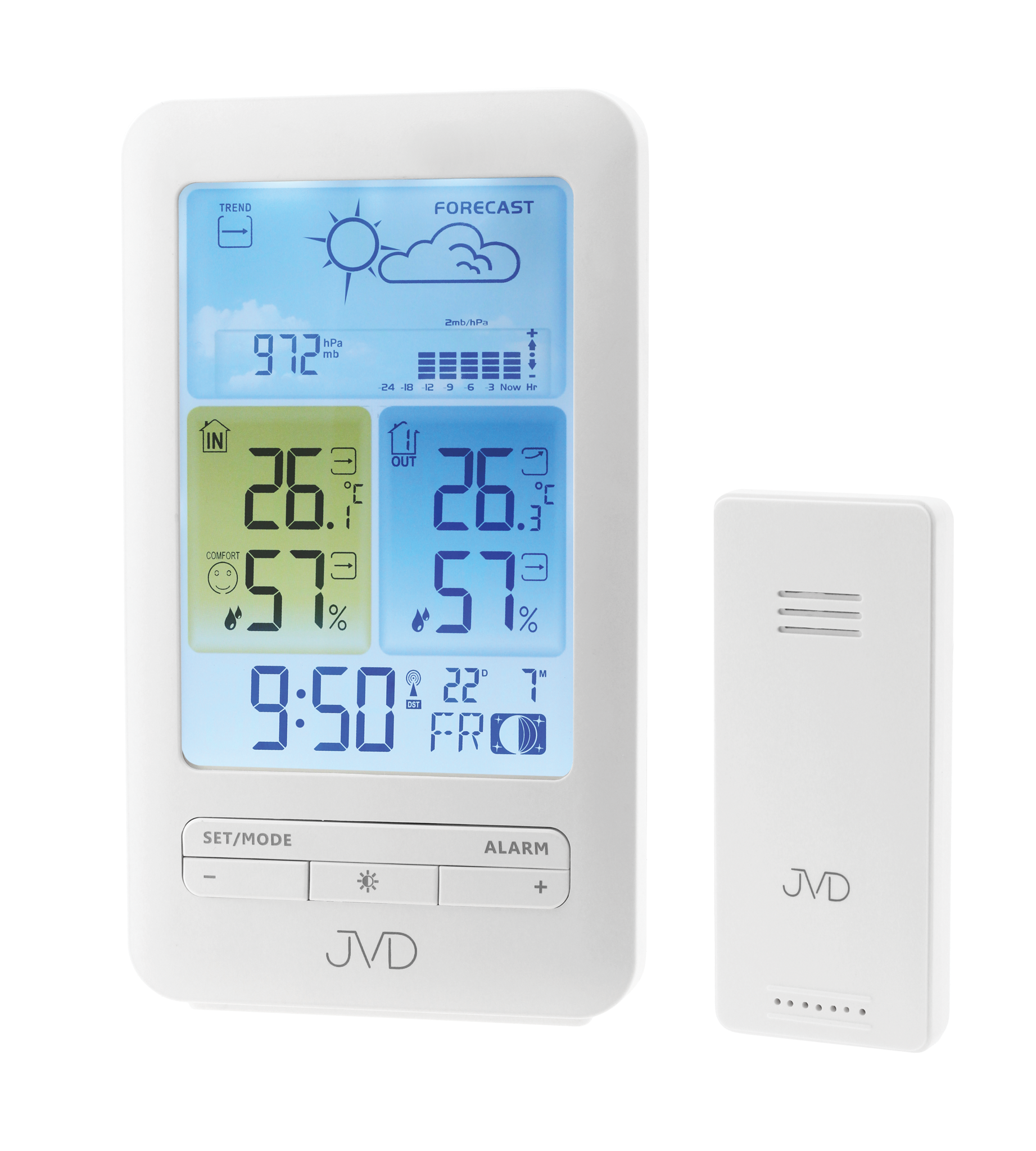 JVD Barevná rádiem řízená meteorologická stanice JVD RB3395.1