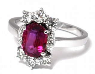 Luxusní velký diamantový zásnubní prsten s rubínem (1,675ct) a diamanty J-20250- POŠTOVNÉ ZDARMA!