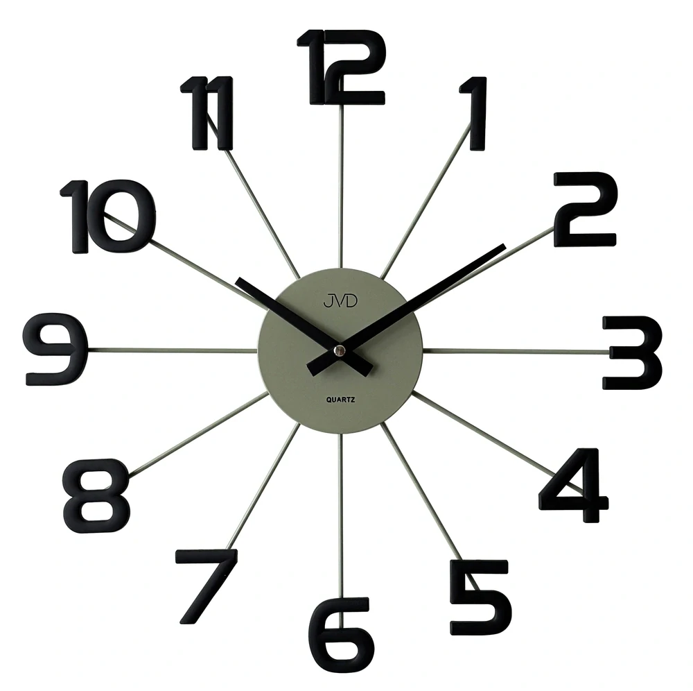 JVD Designové kovové černé paprskovité hodiny JVD HT119.2