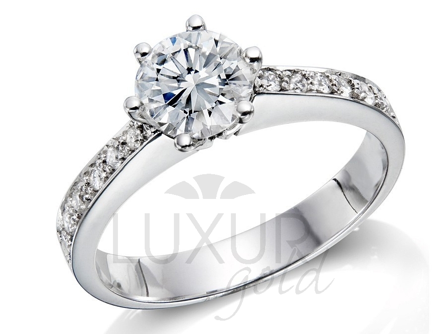 Diamantový prsten, bílé zlato, REINA, GEMS, 40610850