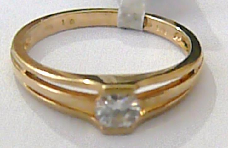 Klenoty Budín Zlatý zásnubní prstýnek s mohutným diamantem vel. 52 585/2,3 gr