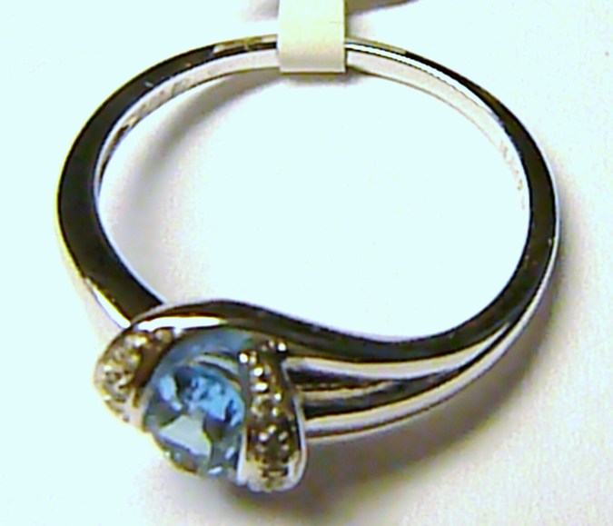 Klenoty Budín Luxusní diamantový prsten s BLUE TOPAZEM (modrý topaz) a diamanty vel. 55