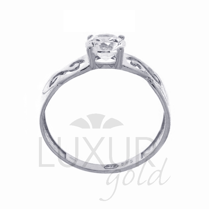 Klenoty Budín  Zásnubní prsten bílé zlato se zirkonem 1261028-0-52-1