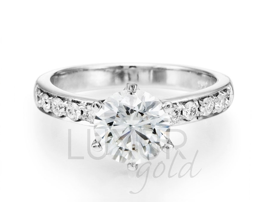 Diamantový prsten, bílé zlato, REINA, GEMS, 40610850