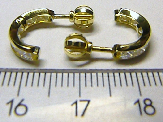 Klenoty Budín Zlaté půlkruhy - zlaté náušnice kruhy poseté zirkony (12 ks) 585/1,72gr 236041160