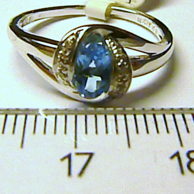 Klenoty Budín Luxusní diamantový prsten s BLUE TOPAZEM (modrý topaz) a diamanty vel. 55