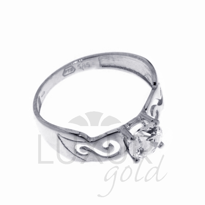 Klenoty Budín  Zásnubní prsten bílé zlato se zirkonem 1261028-0-52-1