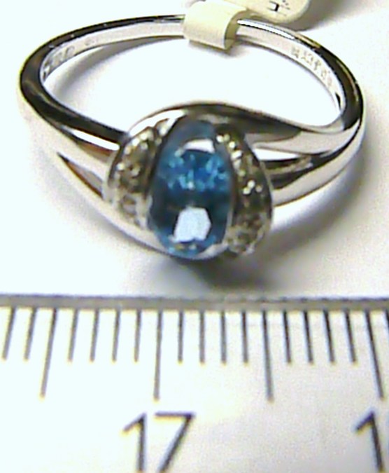 Klenoty Budín Luxusní diamantový prsten s BLUE TOPAZEM (modrý topaz) a diamanty vel. 55