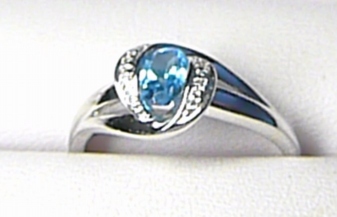 Klenoty Budín Luxusní diamantový prsten s BLUE TOPAZEM (modrý topaz) a diamanty vel. 55