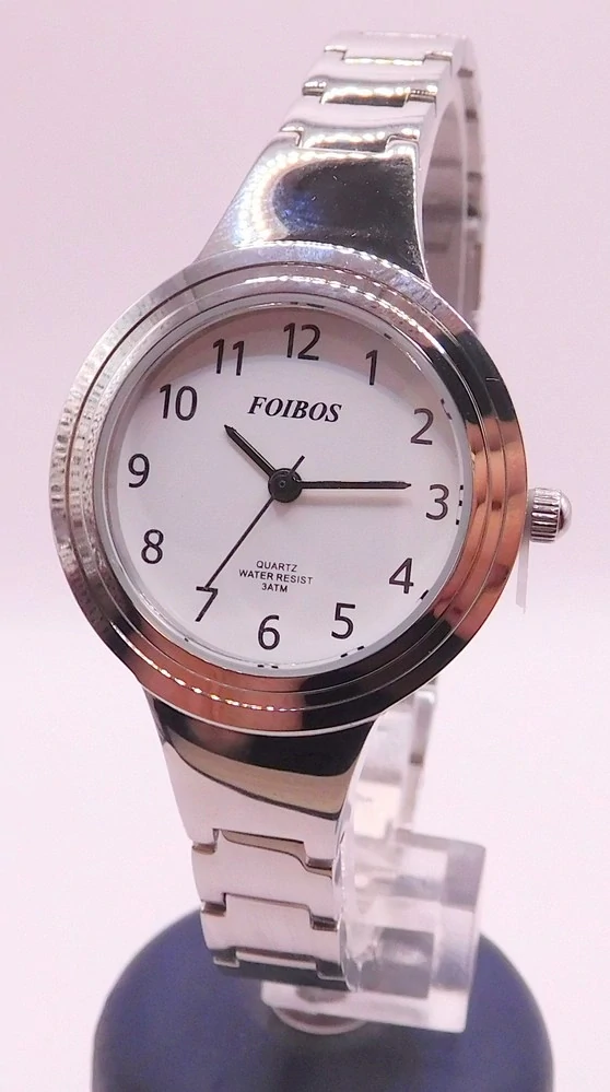 Foibos Dámské čitelné šperkové stříbrné hodinky Foibos CK3553.1
