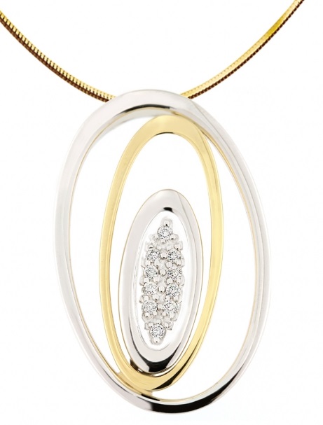 Elegantní diamantový přívěsek ze žlutého zlata AGAPE s brilianty 1750128