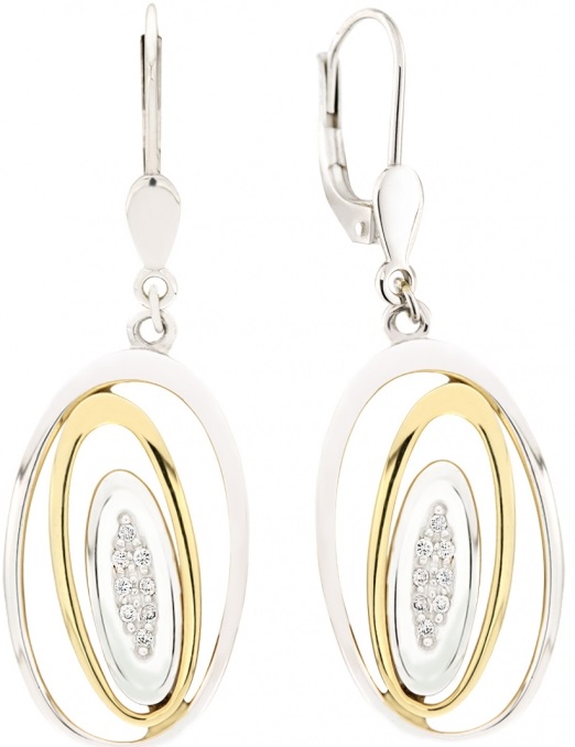 Elegantní diamantové náušnice ze žlutého zlata AGAPE s brilianty 1750129